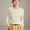 Suéter de Cachemira para Mujer Otoño e Invierno, 100% Cachemira Pura, Manga Larga, Cuello Redondo, Jersey, Corte Holgado, Suéter de Punto Cálido