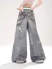 Jeans de Moda Callejera Americana para Mujer Verano 2025 Nuevos Pantalones Largos Sueltos Rectos Ajustados de Pierna Ancha Tendencia Ins