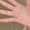 Nuevo Otoño e Invierno Dulce Lazo Gama Alta Nicho Versátil Cadena para Clavícula Popular Celebridad de Internet Estilo Mori de Gama Alta Estilo Frío