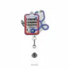 Porta Certificado Criativo DIY Transfronteiriço Cartão Insígnia Clipe Hospitalar Estudante Personalidade Fio Telescópico Fivela de Puxar Fácil