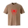 Nova Camiseta Retro Americana Lavada com Efeito Desgastado de Manga Curta para Homens e Mulheres, Verão 230g Gola Redonda Casual Roupas Estampadas
