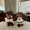 Encantador perrito peludo con la lengua fuera, llavero para bolso, colgante de dibujos animados natural, semillas de terapia de sonido curativas, popular en zonas escénicas, amuleto divertido y adorable