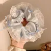 Novo lenço quadrado estilo coreano para cabelo, corda de cabelo trançada, faixa de cabelo atmosférica, elástico, scrunchie estilo floresta para cabelo de menina