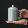 Horno Ru taza de agua para reuniones caja de regalo traje taza de té de cerámica con tapa apertura de oficina esmalte craquelado de hielo regalo de negocios