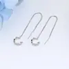 Novo clipe de orelha com zircônia cravejada de diamantes em forma de WW, ear cuff, brinco de fio com franja, brincos de fio longo de temperamento para mulheres, dropshipping
