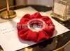 Al por mayor en stock scrunchie rosa simple y suave, coletero de punto de color liso alta elasticidad, diadema, scrunchie