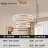 Mumingju Luxo Leve Elegante Cristal Natural Lustre para Sala de Estar 6 Novas Peças Criativas Circulares de Ferro Luz Principal para Sala de Jantar e Quarto
