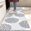 Amazon Daifa Flower Kitchen Mat Tapete antiderrapante absorvente de óleo Tapete doméstico resistente à sujeira Tapete longo de duas peças Rotulagem