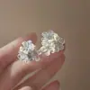 Pendientes Colgantes de Flor con Goteo de Aceite de Aguja de Plata de Verano, Pendientes Dulces y Versátiles Estilo Vacaciones en la Playa, Pendientes Elegantes y de Moda para Mujer