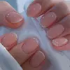 Uñas Postizas Usables Estilo Francés con Estampado de Leopardo Floral 3D, Longitud Media, Puntas de Uña Brillantes, Uñas Postizas Usables, Venta al por Mayor de Puntas de Uña