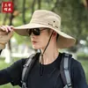 Sombrero de Protección Solar para Hombre en Primavera y Verano, Sombrero de Pescador Tipo Cubo para Ciclismo al Aire Libre y Viajes, Sombrero para el Sol, Sombrero con Visera para Hombre, Transpirable