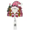 Novo Porta-Crachá Retrátil de Feltro de Natal com Clipe Jacaré Puxa-Fácil Carretel Médico Giratório Fivela Puxa-Fácil