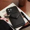 Cartera bandolera de cuero con película para lente adecuada para funda de teléfono móvil Apple 14promax iphone14 simple de color sólido