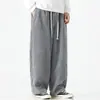 Pantalones rectos de pana para hombre estilo chino, pantalones tipo harén, pantalones casuales holgados de pierna ancha estilo japonés para otoño e invierno, talla grande