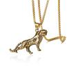 Collar de acero inoxidable con doce signos del zodíaco Tigre para hombre, de acero de titanio, con personalidad transfronteriza, nuevo colgante de tigre de montaña fundido, joyería