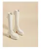 Botas Altas de Tacón Alto para Mujer Chuyuji 2026 Nuevo Estilo Otoño/Invierno para Mujeres Petites, Aumentadoras de Altura, Suela Gruesa, Adelgazantes, de Caña Alta, Estilo Caballero