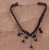 Collar de encaje de Corea del Sur 956 hecho a mano con borlas negras en forma de gota de agua, cadena de clavícula, joyería al por mayor.