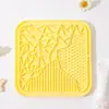 Tapete de lamer color macarrón, comedero lento, tazón para perros, juguete de silicona para mascotas gatito cachorro plato de comida, plato para lamer