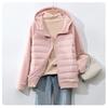 Moda Outono 2024 Casual Combina com Tudo Casal Mesmo Estilo Novo Casaco de Penas Jaqueta Cardigã Feminina Leve com Capuz Costurada para Homens