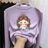 Roupa de baixo feminina com forro de fleece, novo estilo outono e inverno 2026 para crianças, roupa íntima, gola alta, blusa quente de outono para meninas pequenas
