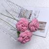 Flor de estambre tejida a mano producto terminado con pétalos puntiagudos hacia afuera, flor de rosa tejida, regalo para cumpleaños y Navidad, flor realista de ganchillo