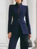 Conjunto de Dos Piezas para Mujer Europea y Americana 2026 Moda Independiente Blazer de Manga Larga Color Sólido con Bolsillo y un Botón + Pantalones de Traje Largos