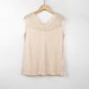 Chaleco de Seda para Mujer Sexy Encaje Cuello en V Sin Mangas Color Sólido Camiseta Seda Transpirable Base Camisola Ropa Interior