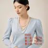 Collar Largo de Perlas de Cristal Multicapa para Mujer, Cadena para Suéter Apilada, Moderna y Versátil, Estilo Pequeño Aroma, Collar Personalizado, Trendy