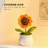 Regalo de Cumpleaños para Niñas Ramo de Girasoles Adorno Pequeño Escritorio Flores de Lana Tejidas a Mano Producto Terminado para Mejor Amiga Práctico