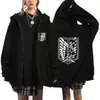Nuevo cárdigan Otoño/Invierno Attack Giant Attack on Titan Marca de moda suéter con capucha y cremallera de terciopelo para hombre