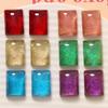 Parche rectangular de gelatina de hilo dorado con tacto de seda transparente, accesorios de resina para bricolaje, pendientes, horquillas, fundas para teléfono móvil, material al por mayor