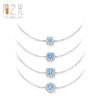 Pulsera de Plata de Ley S925 Estilo Fresco Azul Mar para Mujer Estilo Ins Trendy Simple Nicho Diseño de Lujo Ligero Joyería de Mano