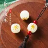 Contas Soltas de Jade Branco Natural Bodhi com Carimbo Dourado Premium, Acessórios para Joias DIY Feitos à Mão, Contas para Pulseira, Contas de Oração Budistas Atacado