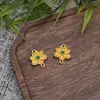 Pendente Flor de Lótus com Gotejamento de Óleo Joias DIY Acessório Versátil Pulseira Colar Brinco Pequeno Pingente Peça de Flor Acessório