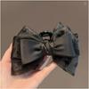 Pinza de Lazo Doble Faz Negro Estilo Hepburn para Mujer, Grande, de Alta Gama, para el Cabello, Parte Posterior de la Cabeza, Tipo Tiburón, Tocado