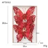 Nova Decoração de Natal Borboleta Enfeites para Pendurar na Árvore de Natal Borboleta Artificial com Glitter Arranjo de Atmosfera Borboleta Decorativa