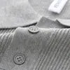 Suéter de Punto con Cuello Solapa Estilo Old Money para Hombre Invierno 2026 Nuevo Holgado Suave Canalé Cuello POLO Top