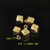Colgante pequeño con forma de dado dorado bañado en cobre, colgante pequeño, pendientes DIY, pendientes, pendientes, accesorios de joyería, colgante.
