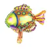 Balões de Folha de Alumínio com Formato de Desenho Animado de Mini Animais Marinhos: Tubarão, Peixe Tropical, Polvo, Cavalo-Marinho, Estrela-do-Mar, Peixe-Palhaço