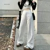Nueva Colección Otoño 2026: Jeans Blancos Lavados de Pierna Ancha para Mujeres Embarazadas, Corte Holgado, Pantalones Casuales Rectos con Caída