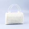 Bolso cuadrado pequeño doble portátil de acrílico transparente en forma de U de perlas con costuras de cera de mirto retro francés barroco con cuentas hechas a mano