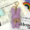 Huayang Lindo Creativo Serie Zodiac Conejo Colgante de Bolso Llavero de Coche Colgante Llavero de Conejo PU