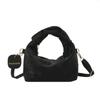 Bolso de Mano Plisado de Color Sólido Nuevo 2024 Casual a la Moda de Un Hombro Cruzado Bolso Cuadrado Pequeño Casual para Ir al Trabajo Bolso de Mujer