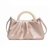 Bolso de Mujer 2026 Diseño de Nicho Perlado Nuevo de Gama Alta Plegado Bolso Nube Bolso de Mano de Perla Bolso de Hombro Cruzado