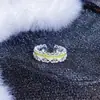 Anel Aberto Borboleta Pequena Esmalte Verde Fresco Gotejamento de Óleo Design de Nicho Único Alto Senso Anel para Festa de Estudantes Mulheres