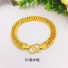 Pulsera de Hombre con Hebilla de Carácter Fu 'Boss' 8N10N12N15N Chapada en Oro Pulsera Plana Doble Hebilla Dominante Suministro por Lote