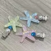 Lindo Pinza para el Cabello de Estrella de Mar con Perlas y Pedrería Transparente de Hielo, Pinza para Flequillo, Pinza Lateral para Fotos de Vacaciones en la Playa