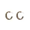 Pendientes de Leopardo de Diseño Nicho Estilo Retro Hong Kong Aguja de Plata, Simples y Versátiles, Aros de Acrílico en Forma de C Elegantes y Únicos