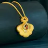 Colgante de Cerradura de Deseo de la Suerte con Puntos Diamantados Antiguos Estilo Palacio para Mujer, Collar Exquisito en Forma de Abanico Chapado en Oro de Lujo Ligero