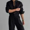 Estilo simple, casual y para el día a día: camisa de manga larga para hombre con cuello de solapa, una nueva colección de primavera/otoño, corte holgado, versátil y moderna